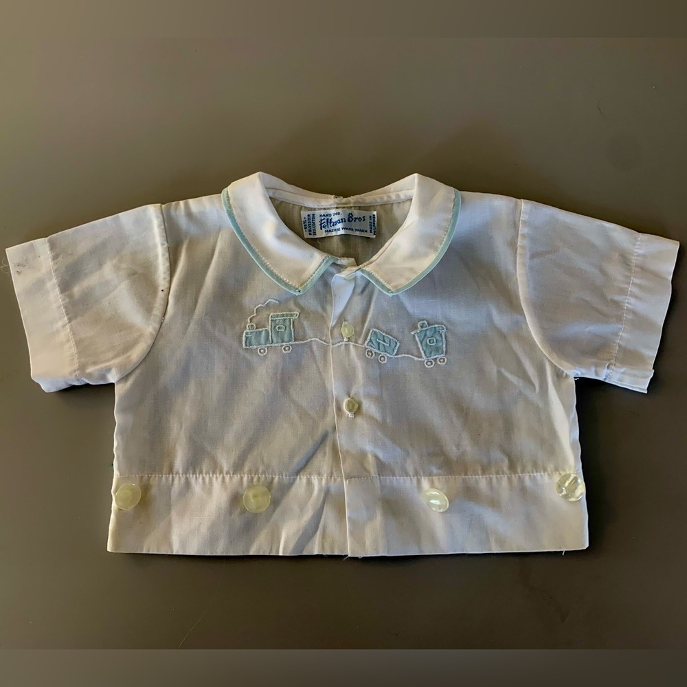 FREEw/Bundle❣️VINTAGE Feltman Bros.handmade baby short sleeve shirt,button down